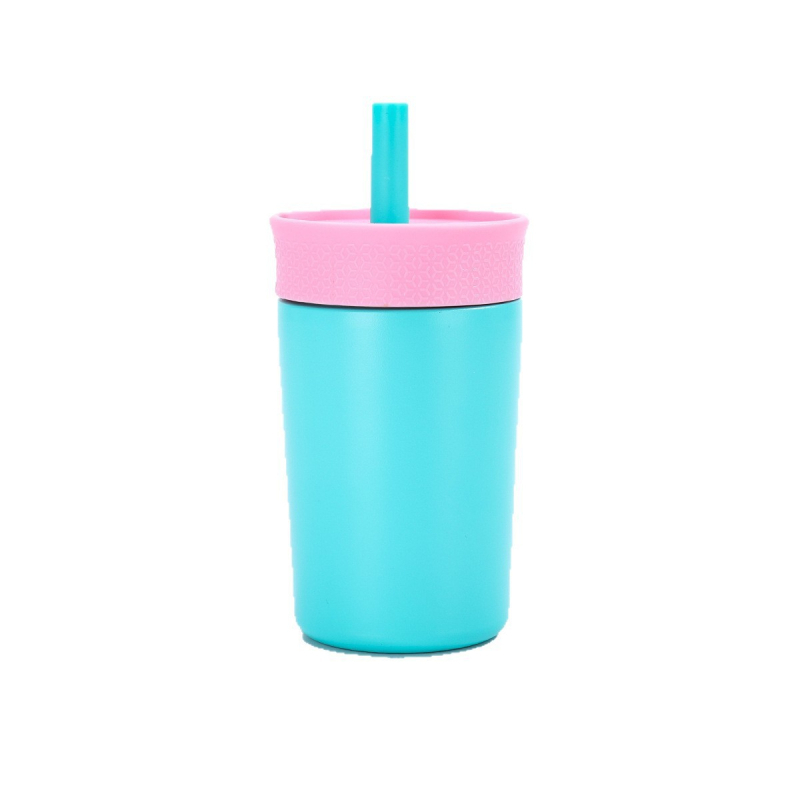 Noul termos mini din oțel inoxidabil pentru cafea, stilat, compact, cu pai, pentru birou