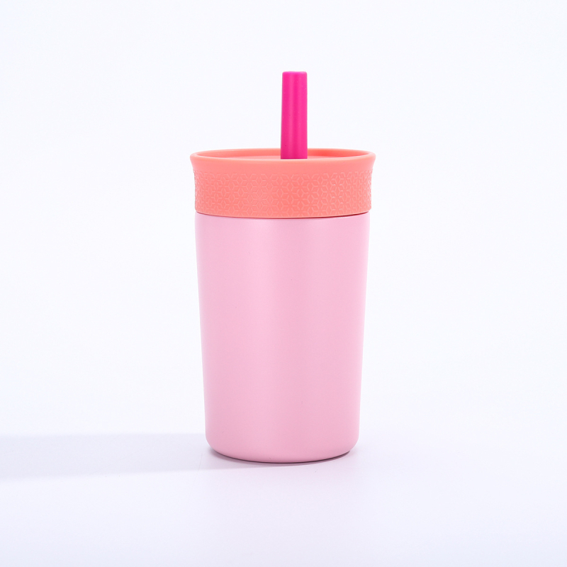 Noul termos mini din oțel inoxidabil pentru cafea, stilat, compact, cu pai, pentru birou