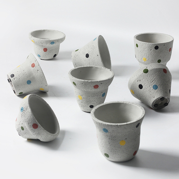 Ghiveci ceramic în stil nordic pentru interior, pentru suculente, decor circular pentru plante