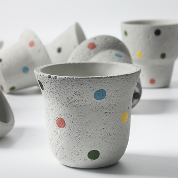 Ghiveci ceramic în stil nordic pentru interior, pentru suculente, decor circular pentru plante