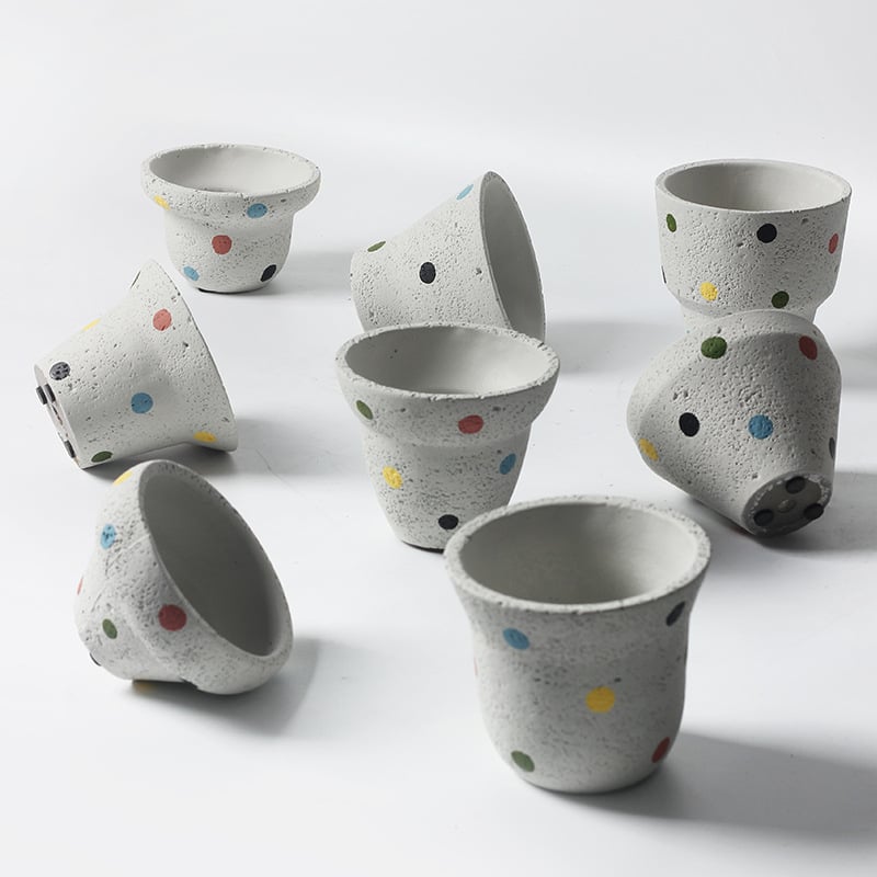 Ghiveci ceramic în stil nordic pentru interior, pentru suculente, decor circular pentru plante