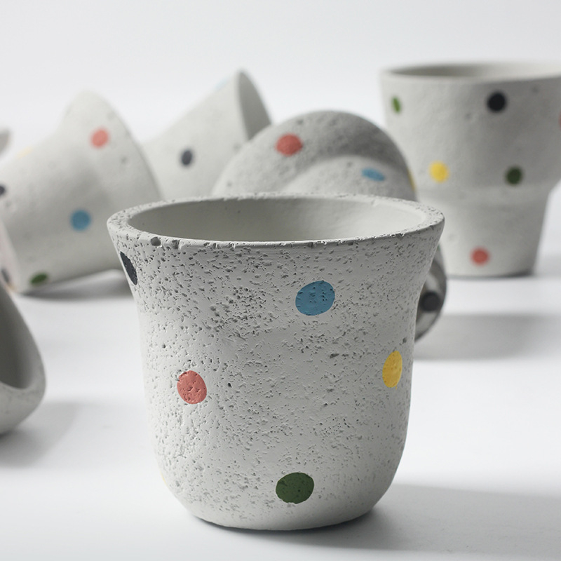 Ghiveci ceramic în stil nordic pentru interior, pentru suculente, decor circular pentru plante