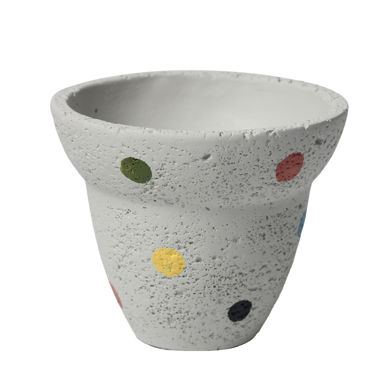 Ghiveci ceramic în stil nordic pentru interior, pentru suculente, decor circular pentru plante