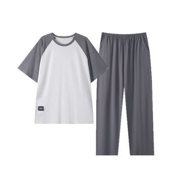Muški Modal set pidžama za ljeto, gornji dio s kratkim rukavima i dugim hlačama, prozračan i udoban kućni outfit