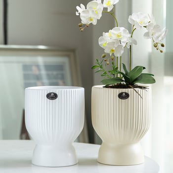 Ghiveci ceramic, design nordic minimalist, pentru casă și birou; potrivit pentru arborele banilor și orchidă Phalaenopsis; vază creativă, personalizabilă pentru plante verzi