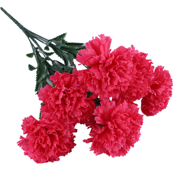 Buchet de garoafe din mătase, 7 tulpini, flori artificiale pentru decor de nuntă și recuzită foto
