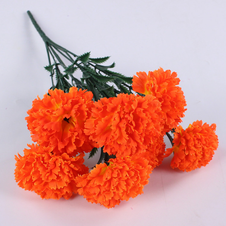 Buchet de garoafe din mătase, 7 tulpini, flori artificiale pentru decor de nuntă și recuzită foto