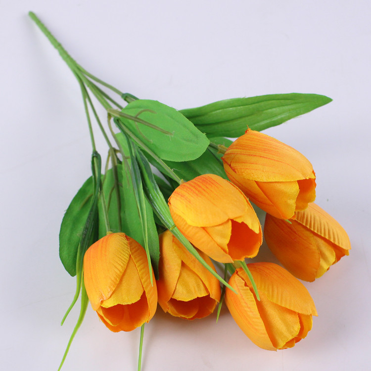 Buchet de lalele de mătase, cu șase flori, pentru nunți și decor în casă
