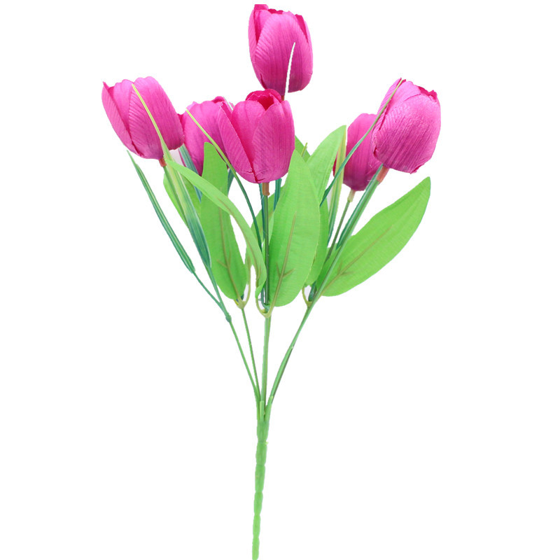 Buchet de lalele de mătase, cu șase flori, pentru nunți și decor în casă