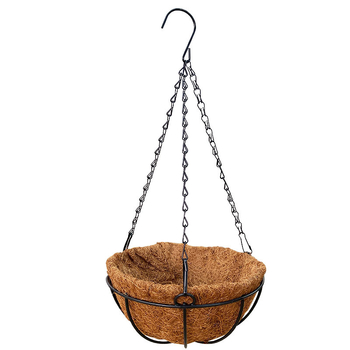 Ghiveci suspendat prietenos cu mediul, respirabil, pentru balcon — coș din fibre de cocos, pentru montaj pe perete sau pentru agățat