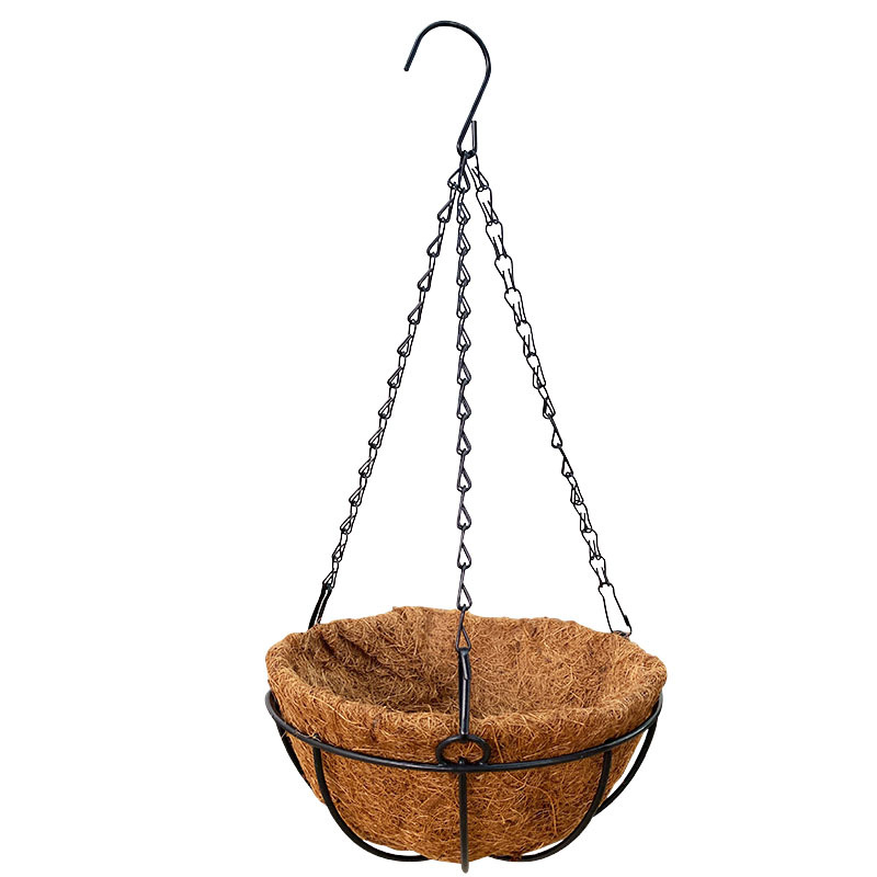 Ghiveci suspendat prietenos cu mediul, respirabil, pentru balcon — coș din fibre de cocos, pentru montaj pe perete sau pentru agățat