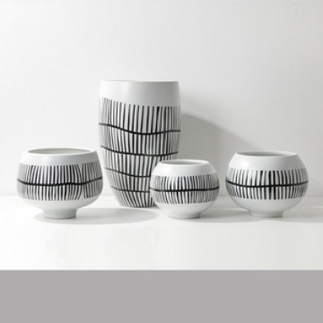 Vază ceramică cu dungi, în stil nordic, pentru mese, sufragerie, camere demonstrative, pensiuni și birouri