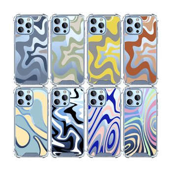 Prozirna TPU+PC futrola za Apple iPhone 17 Pro Max, otporna na padove, s šarenim valovitim dizajnom