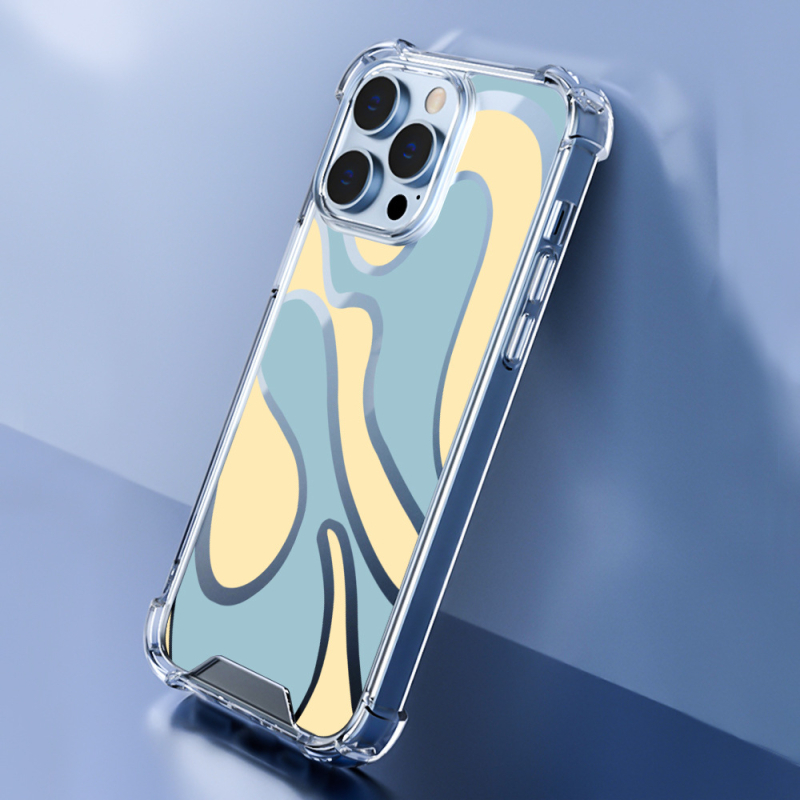 Prozirna TPU+PC futrola za Apple iPhone 17 Pro Max, otporna na padove, s šarenim valovitim dizajnom