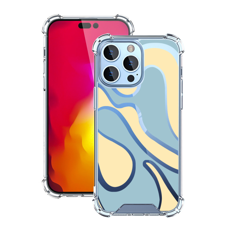 Prozirna TPU+PC futrola za Apple iPhone 17 Pro Max, otporna na padove, s šarenim valovitim dizajnom