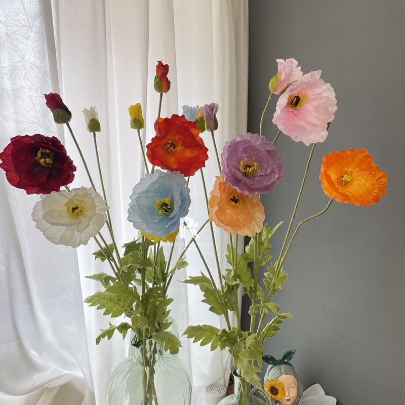 Macii artificial mari – flori de satin pentru aranjamente de nuntă, decor, recuzită pentru fotografie și artă florală pentru casă