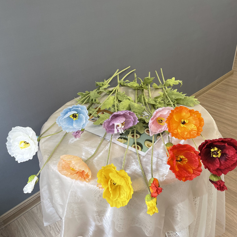 Macii artificial mari – flori de satin pentru aranjamente de nuntă, decor, recuzită pentru fotografie și artă florală pentru casă