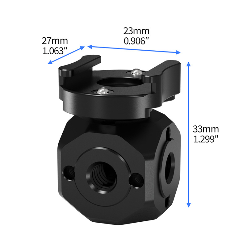 360° csillapított forgó mikrofon hideg cipő adapter – alumínium ötvözet, 1/4" menet