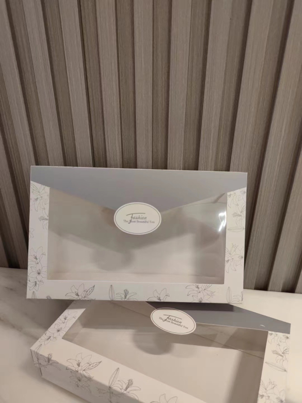 Cutie cadou pentru lenjerie cu capac dublu, design semi-transparent, ambalaj minimalist pentru 3 sau 5 bucăți lenjerie