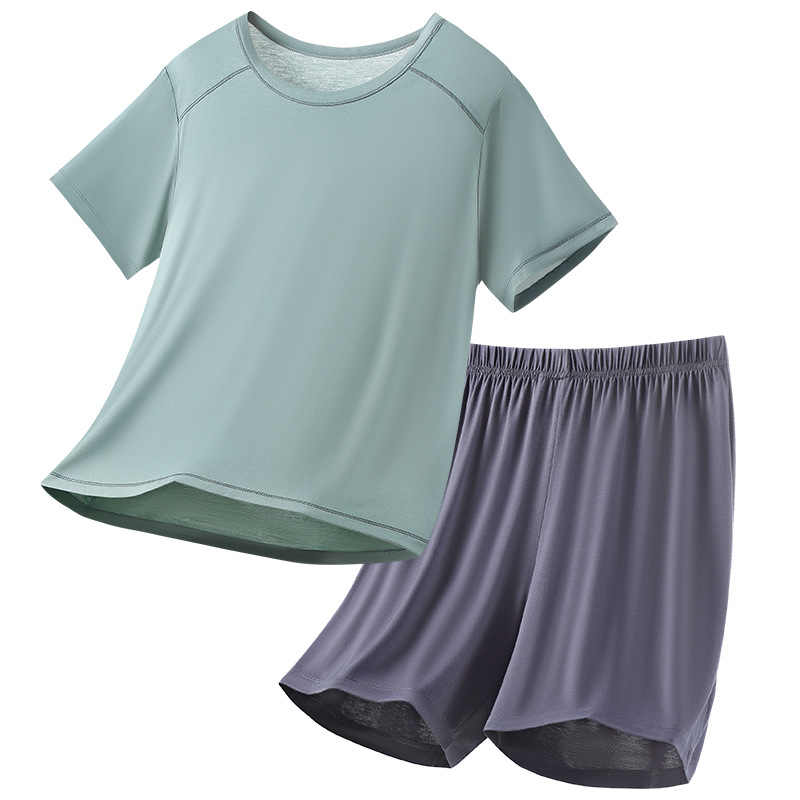 Modal pijama set za tinejdžere dječake, kratki rukav, ljetni kućni odjevni komad