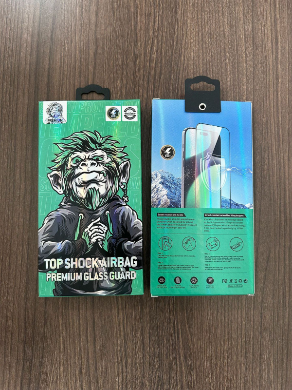 Gorilla kutija za pakiranje zaštitnog filma za zaslon za privatnost mobilnog telefona, kaljeni film, 3D unutarnja ladica i plastični kuka