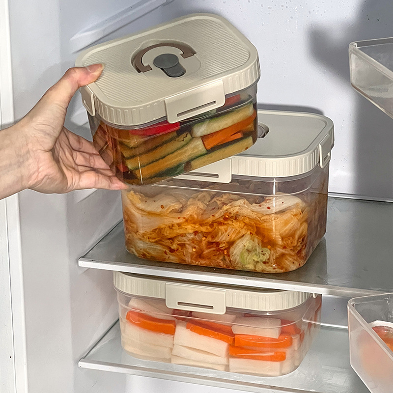 Cutie pătrată de depozitare a alimentelor, cu capacitate mare, pentru frigider, cu capac etanș pentru murături