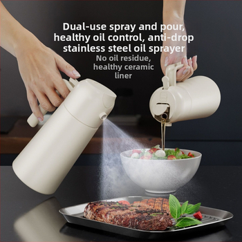 Jieanxi recipient din oțel inoxidabil pentru ulei, model nou, recipient de condimente pentru bucătărie cu interior ceramic și spray de ulei atomizat