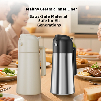 Jieanxi recipient din oțel inoxidabil pentru ulei, model nou, recipient de condimente pentru bucătărie cu interior ceramic și spray de ulei atomizat