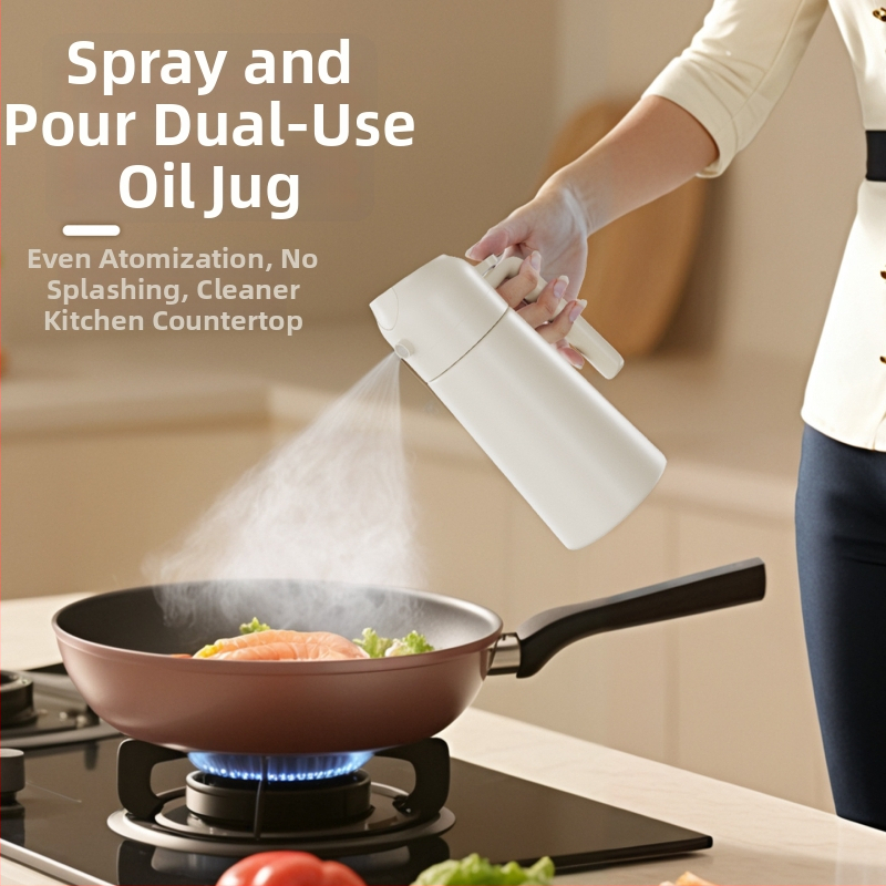 Jieanxi recipient din oțel inoxidabil pentru ulei, model nou, recipient de condimente pentru bucătărie cu interior ceramic și spray de ulei atomizat