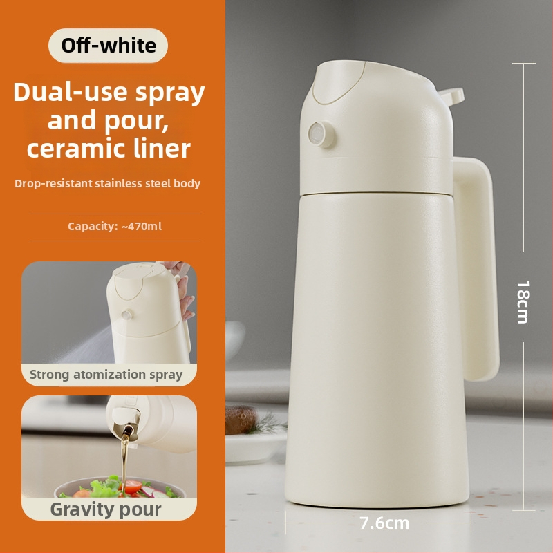Jieanxi recipient din oțel inoxidabil pentru ulei, model nou, recipient de condimente pentru bucătărie cu interior ceramic și spray de ulei atomizat