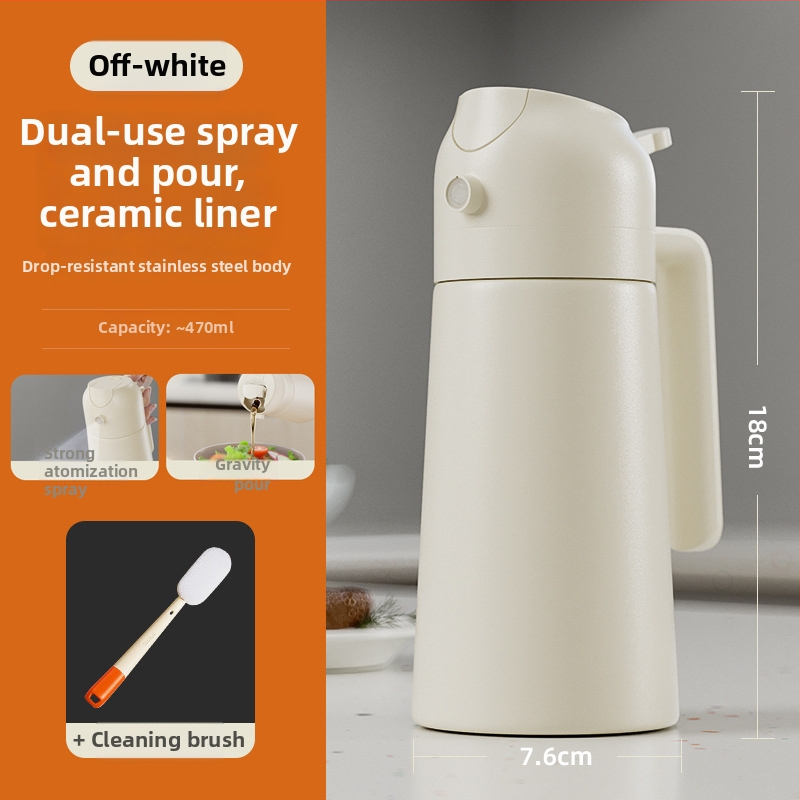 Jieanxi recipient din oțel inoxidabil pentru ulei, model nou, recipient de condimente pentru bucătărie cu interior ceramic și spray de ulei atomizat