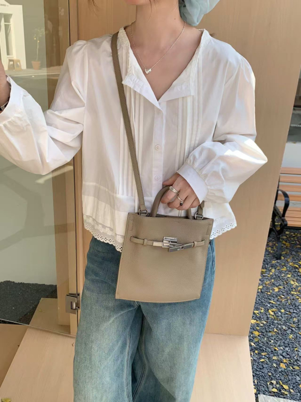 Ženska Kelly Tote torba od teleće kože, vrhunske kvalitete, moderna i profinjena, kompaktna kožna torba preko ramena za telefon, bucket bag