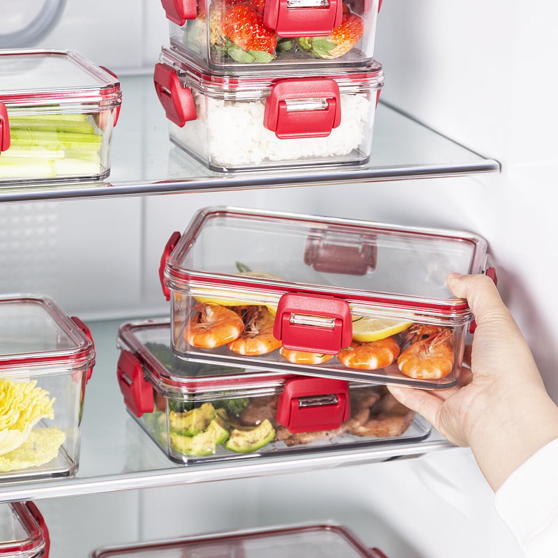 Cutie de depozitare pentru fructe și legume de bucătărie – sigilată, potrivită pentru congelare, plastic alimentar, organizator pentru frigider