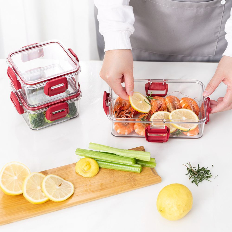 Cutie de depozitare pentru fructe și legume de bucătărie – sigilată, potrivită pentru congelare, plastic alimentar, organizator pentru frigider