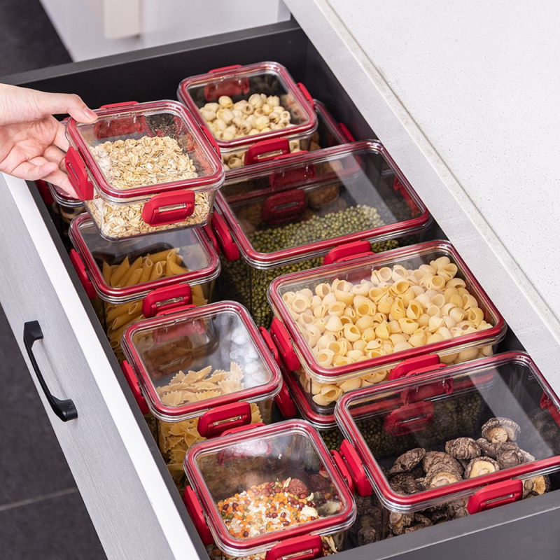 Cutie de depozitare pentru fructe și legume de bucătărie – sigilată, potrivită pentru congelare, plastic alimentar, organizator pentru frigider