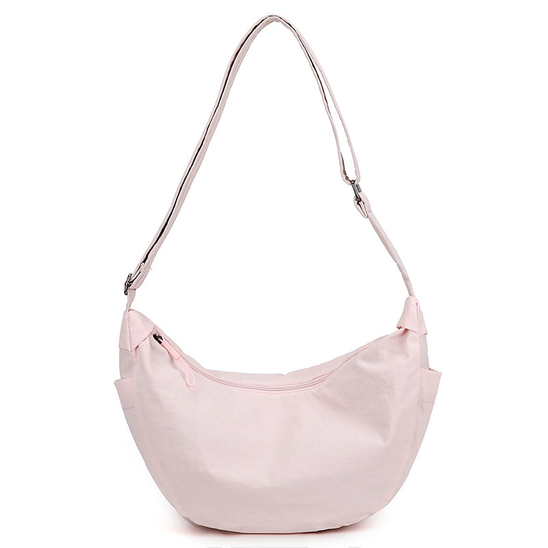 Najlonska ženska torba preko ramena, oblik knedle, gradski minimalistički stil, dimenzije 42×26×11 cm