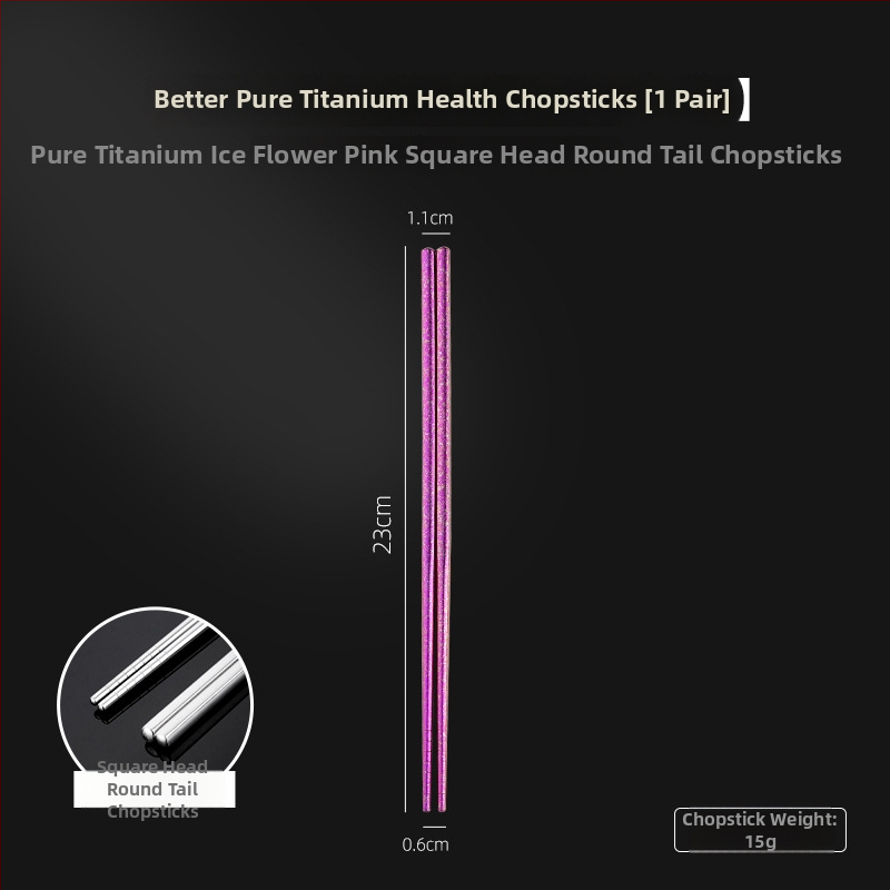 Bețișoare de bucătărie din titan pur, personalizabile, antibacteriene, rezistente la mucegai și coroziune, design Ice Flower, tacâmuri din titan ultra-ușoare pentru acasă și exterior