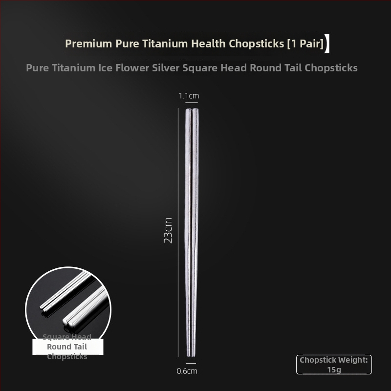 Bețișoare de bucătărie din titan pur, personalizabile, antibacteriene, rezistente la mucegai și coroziune, design Ice Flower, tacâmuri din titan ultra-ușoare pentru acasă și exterior