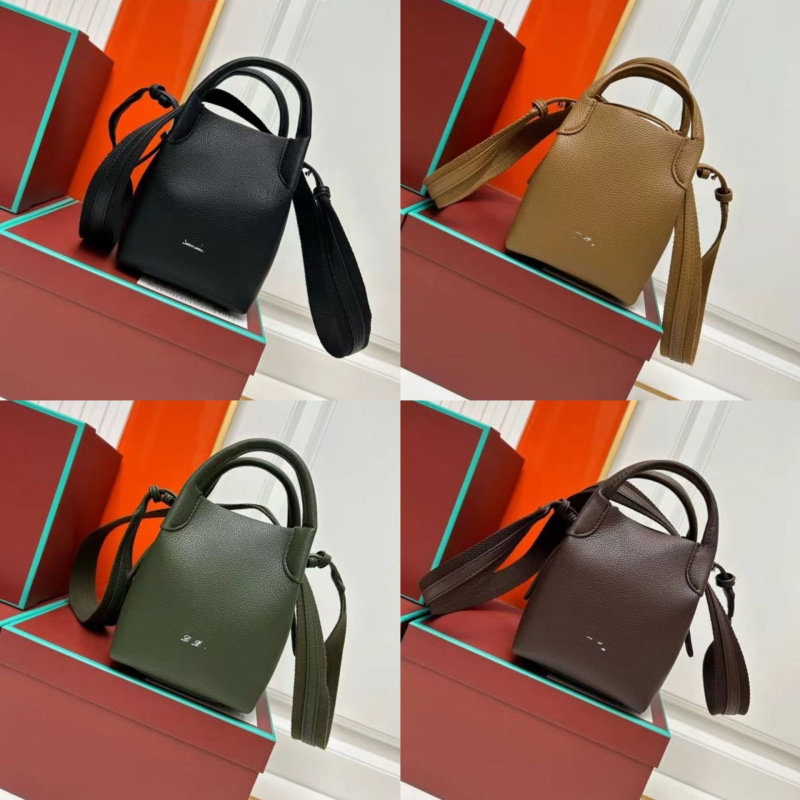Kožna torba tipa kofa Lorop Lychee uzorka, ručna torba, svestrana za rame ili crossbody, ženska torba