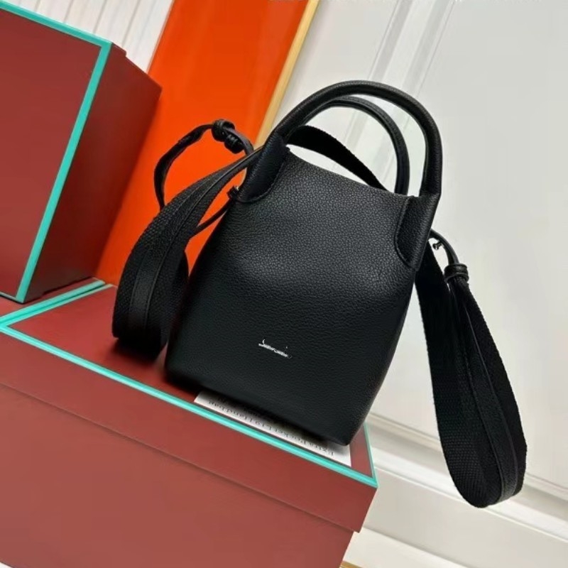 Kožna torba tipa kofa Lorop Lychee uzorka, ručna torba, svestrana za rame ili crossbody, ženska torba