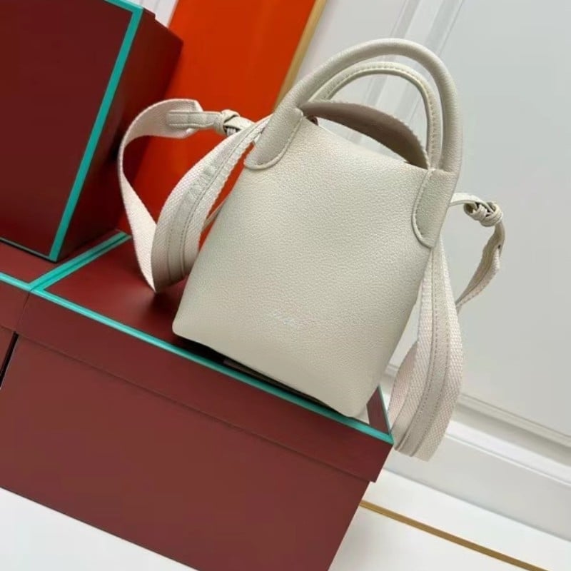 Kožna torba tipa kofa Lorop Lychee uzorka, ručna torba, svestrana za rame ili crossbody, ženska torba