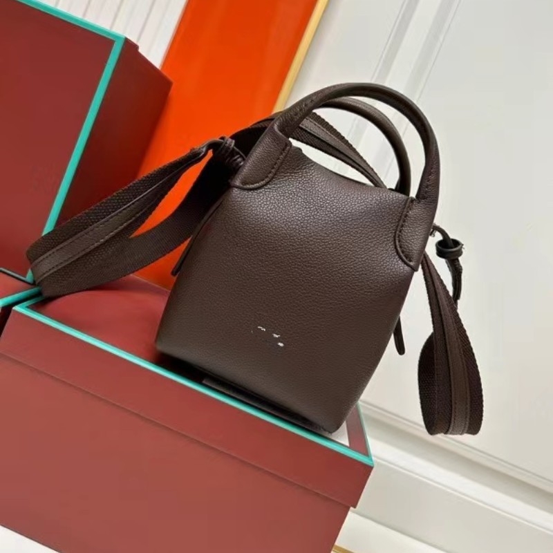 Kožna torba tipa kofa Lorop Lychee uzorka, ručna torba, svestrana za rame ili crossbody, ženska torba