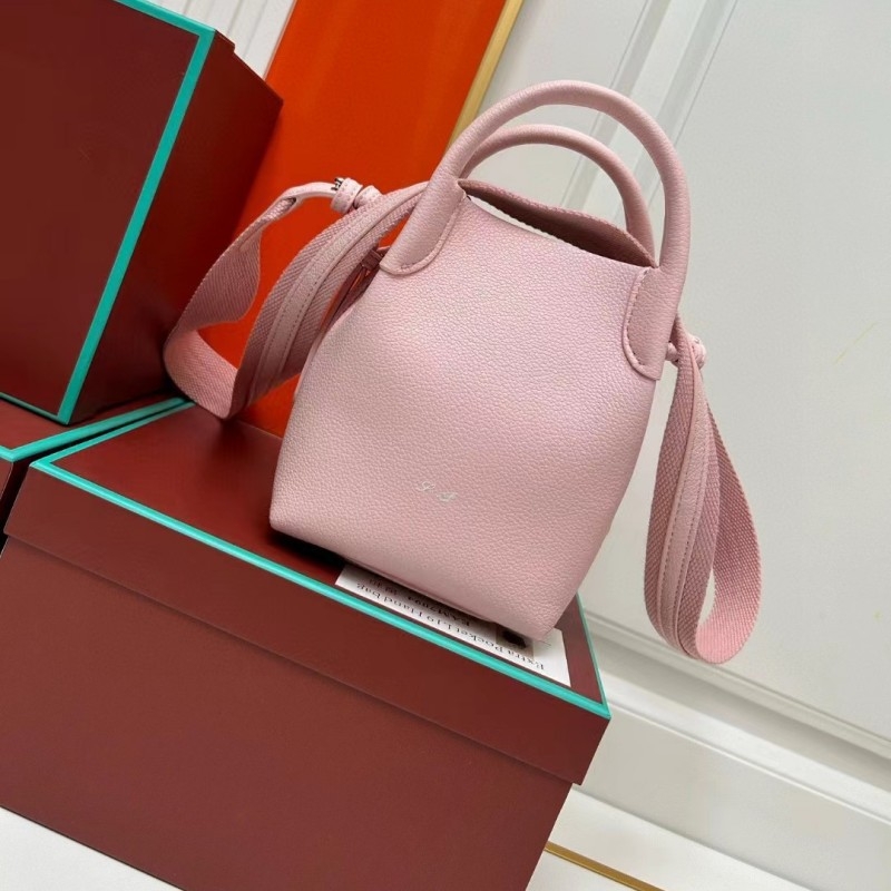 Kožna torba tipa kofa Lorop Lychee uzorka, ručna torba, svestrana za rame ili crossbody, ženska torba