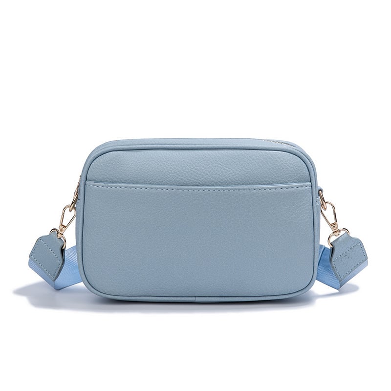 Ženska PU crossbody torba, mala kvadratna forma, jednobojna, zatvarač