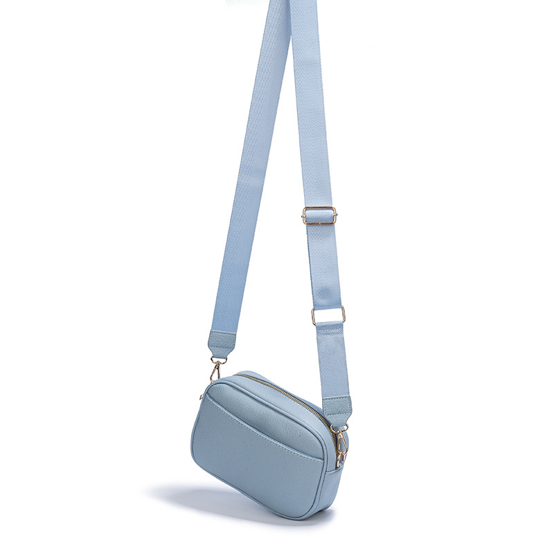 Ženska PU crossbody torba, mala kvadratna forma, jednobojna, zatvarač