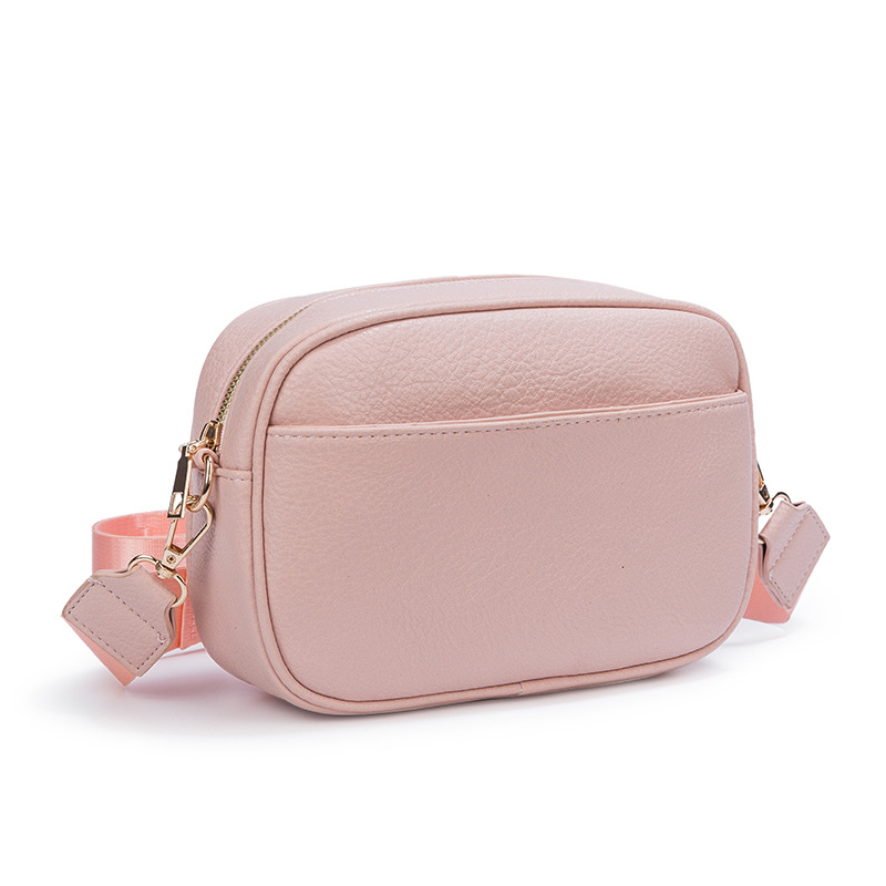 Ženska PU crossbody torba, mala kvadratna forma, jednobojna, zatvarač