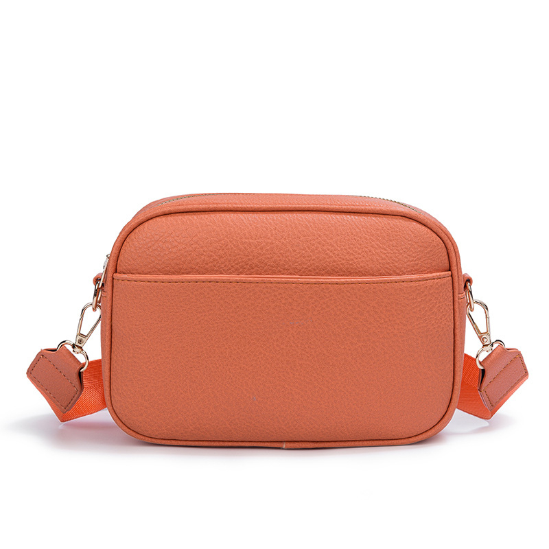Ženska PU crossbody torba, mala kvadratna forma, jednobojna, zatvarač