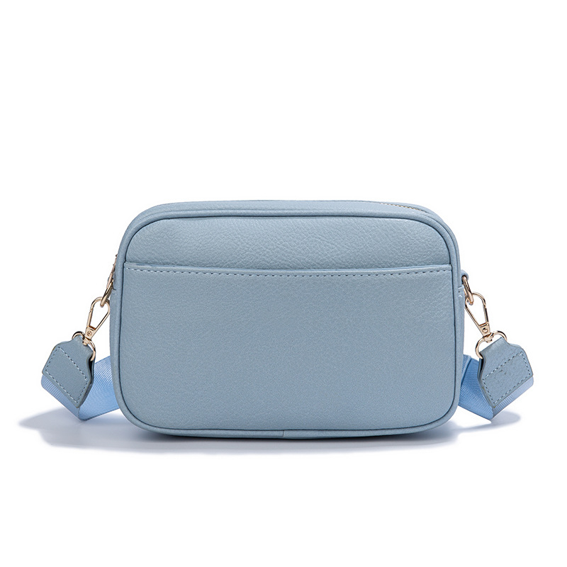 Ženska PU crossbody torba, mala kvadratna forma, jednobojna, zatvarač