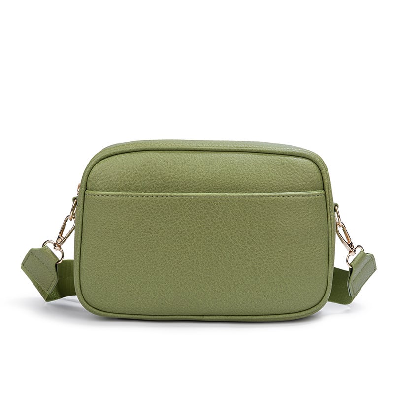 Ženska PU crossbody torba, mala kvadratna forma, jednobojna, zatvarač
