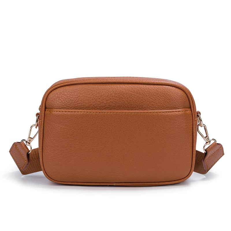 Ženska PU crossbody torba, mala kvadratna forma, jednobojna, zatvarač